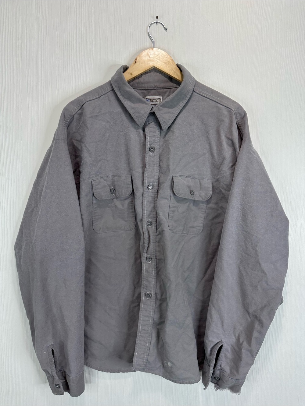 Five brothers Men's Gray Button-Up Overshirt Jacket